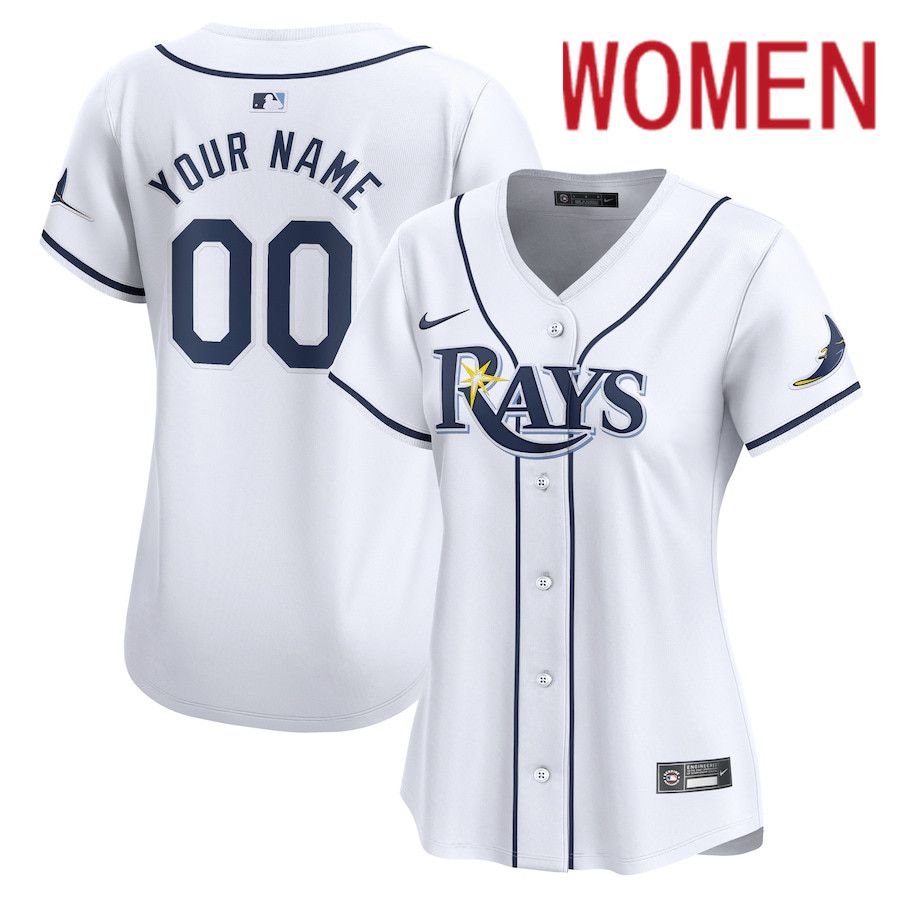 Women Tampa Bay Rays Nike White Home Limited Custom MLB Jersey